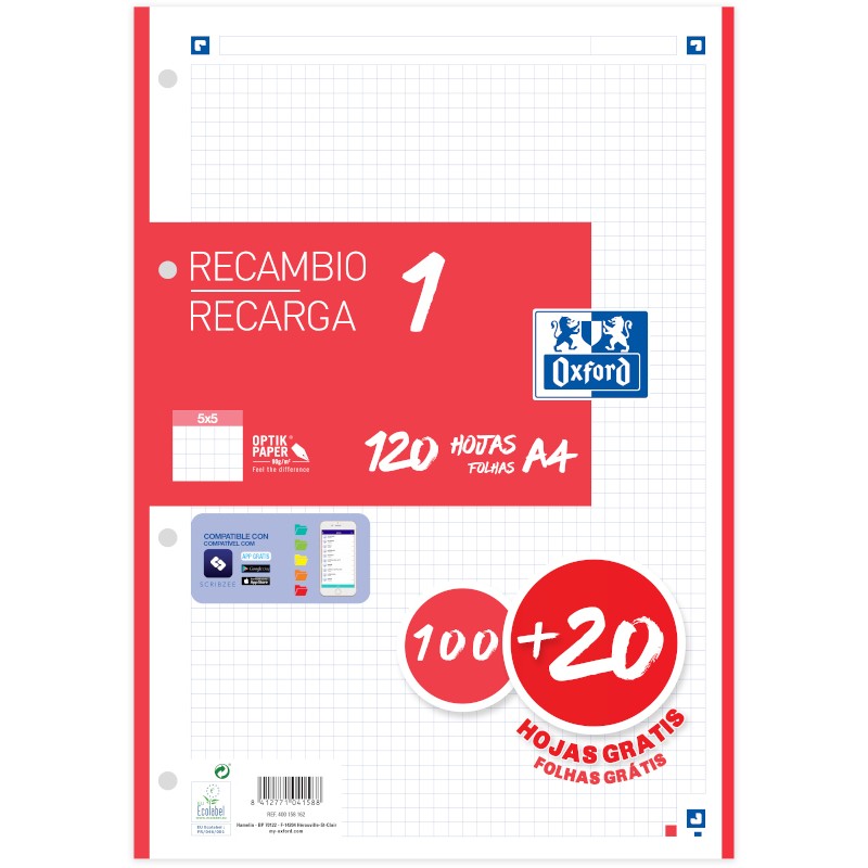 Recambio A4 Oxford 1 Color