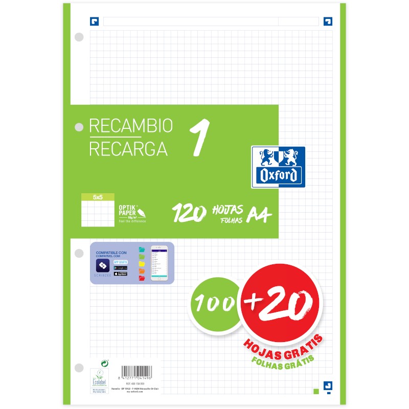 Recambio A4 Oxford 1 Color