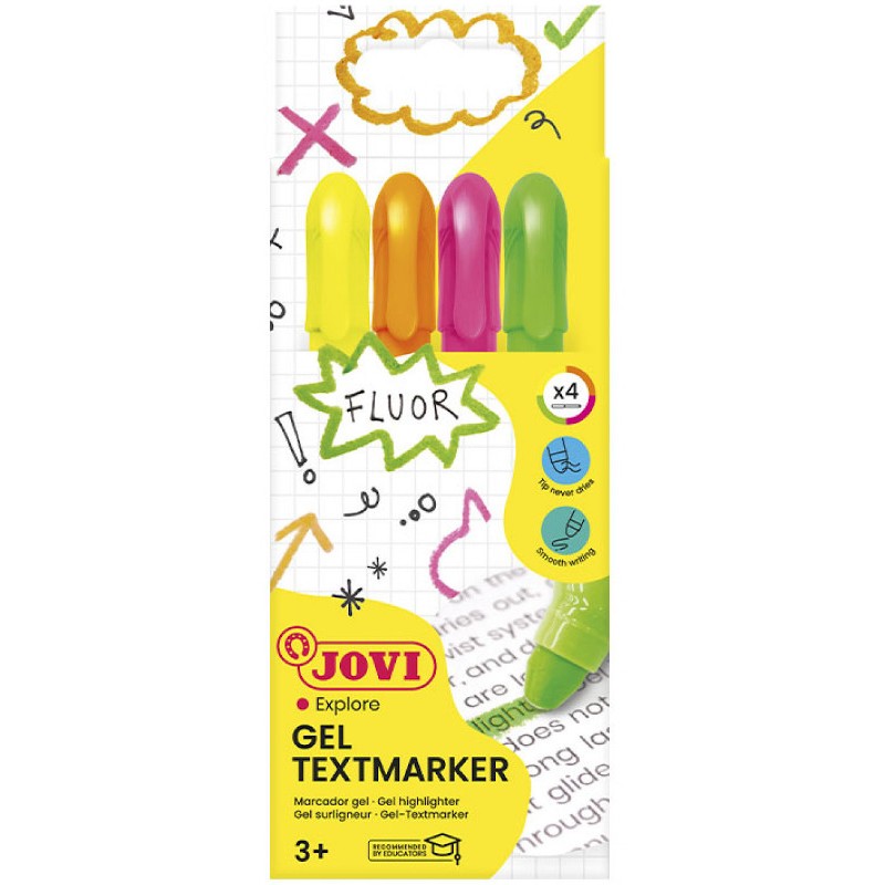 Set 4 Marcadores fluorescentes Gel Jovi