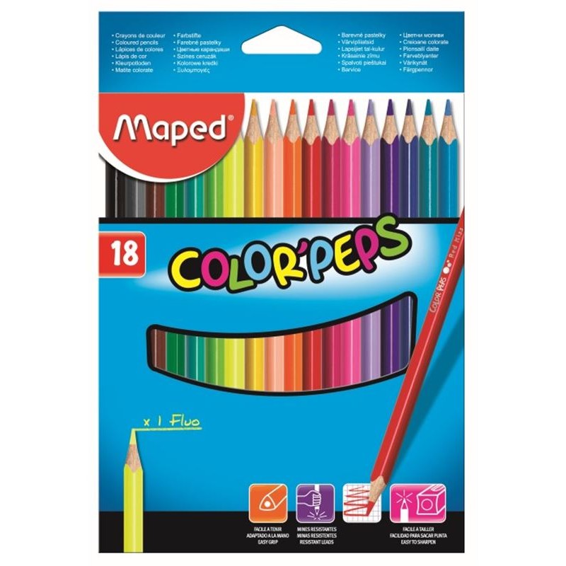 18 lápices de colores ColorPeps