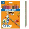 18 Lápices de colores Bic Kids Stripes