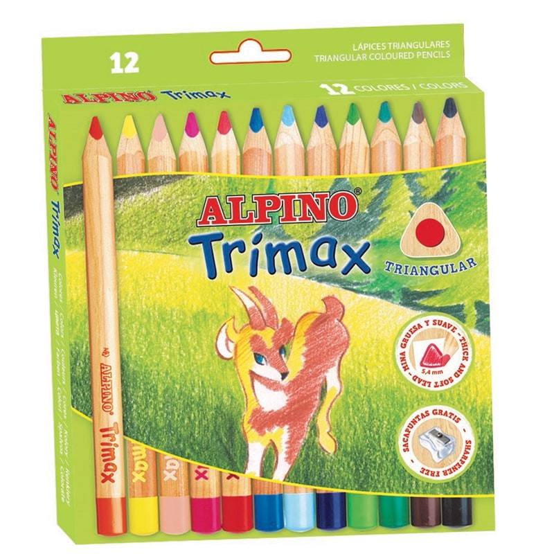 12 Lápices de colores gruesos Trimax