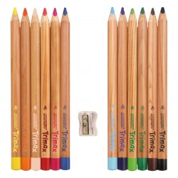 12 Lápices de colores gruesos Trimax