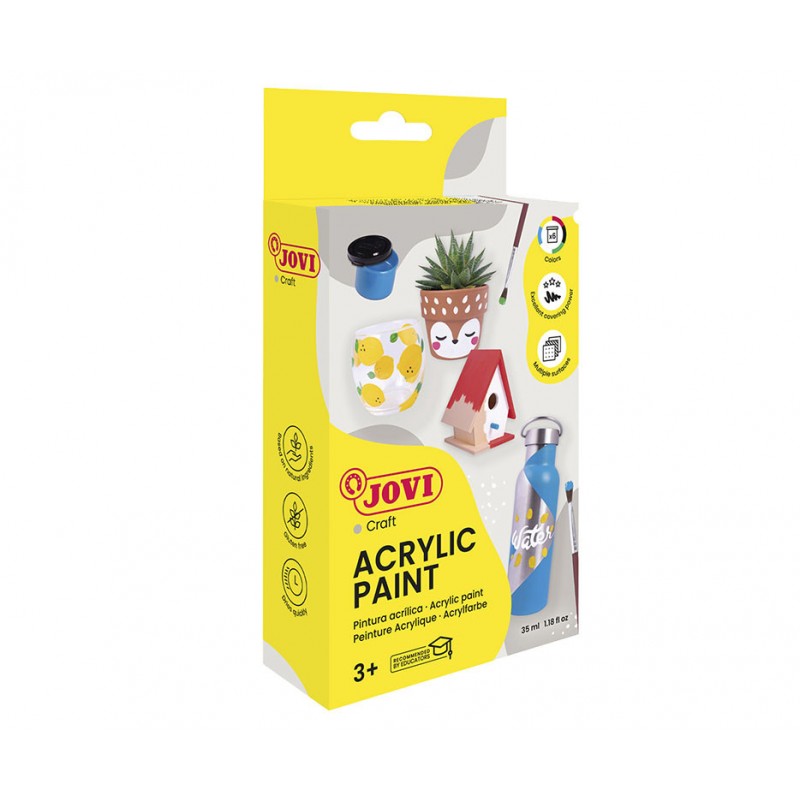 Caja 6 botes pintura acrílica Jovi
