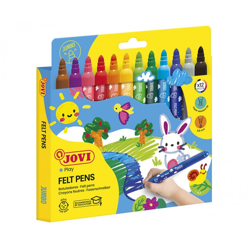 12 Rotuladores de colores Jovi Jumbo