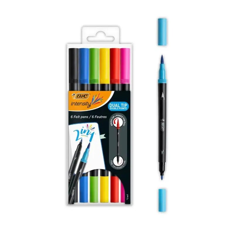 6 Rotuladores Bic Intensity doble punta