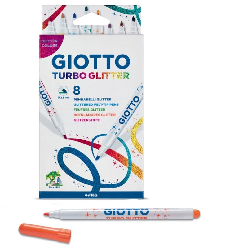 8 Rotuladores Giotto Turbo Glitter