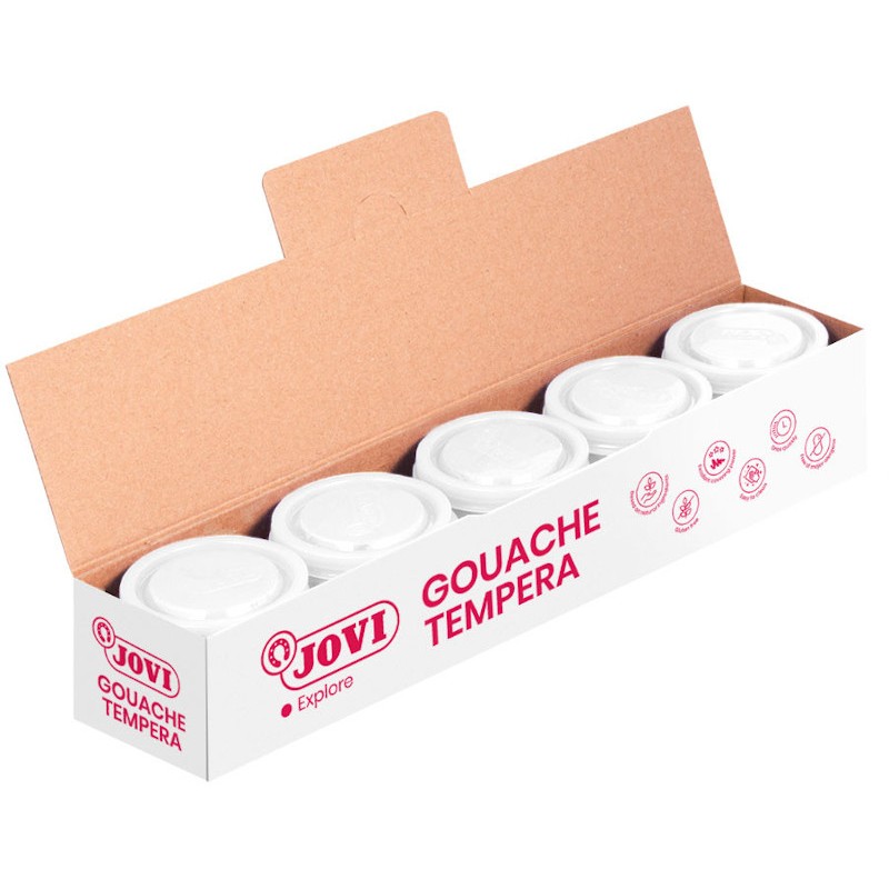5 botes de Témpera Jovi unicolor 35ml
