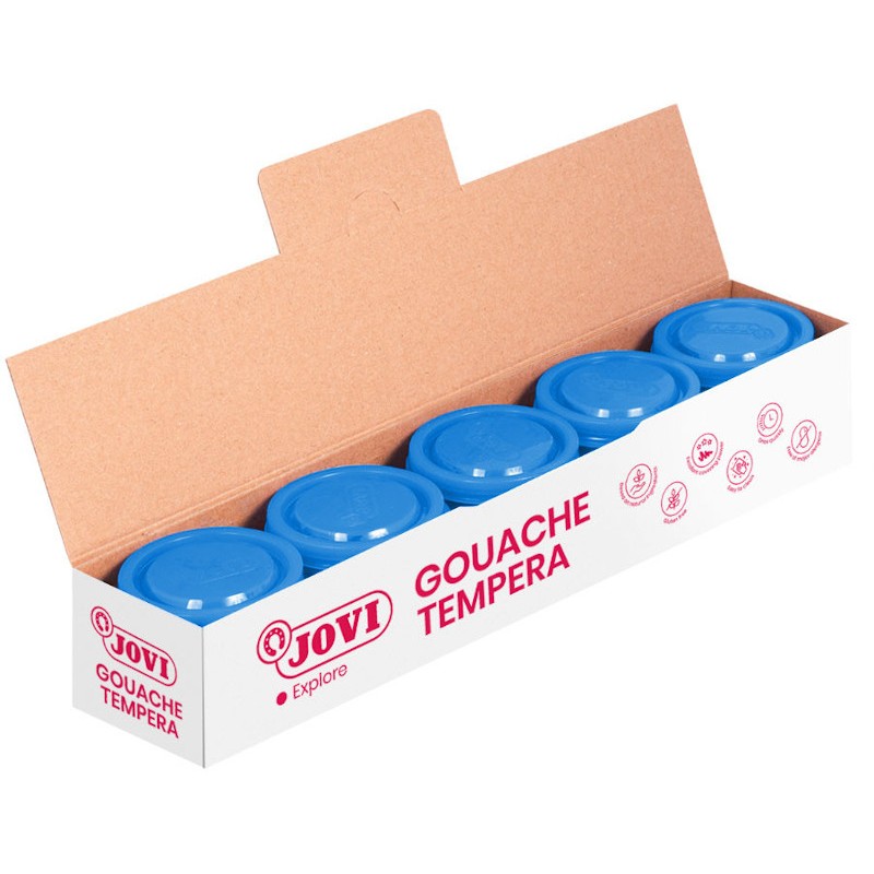 5 botes de Témpera Jovi unicolor 35ml