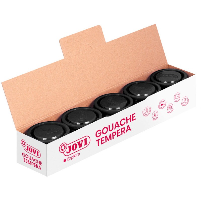 5 botes de Témpera Jovi unicolor 35ml
