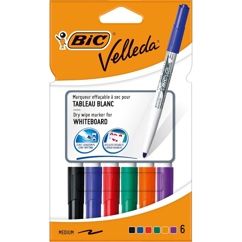 Set 6 Rotuladores Bic Velleda medium