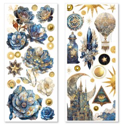 Hojas de pegatinas transparentes Celestial 1 y 2
