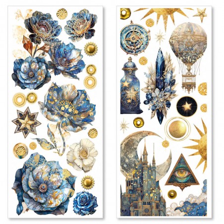 Hojas de pegatinas transparentes Celestial 1 y 2