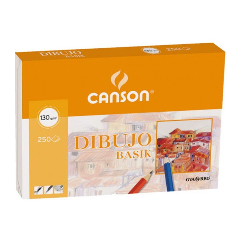 250 láminas papel de dibujo Canson Basik