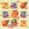 Servilleta decorativa para decoupage realizada en celulosa de tres capas. Modelo: frutas exóticas