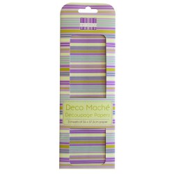 Papel decorado para la técnica del decoupage Deco Maché first Edition Purple Stripe