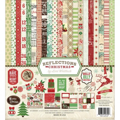 Kit para scrap de temática navideña Reflections Christmas de la marca Echo Park