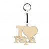 Llavero de madera I love Papa para decorar
