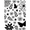 Embossing folder - Floral & Butterfly Background