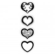 Hearts - Cling mini Stamp
