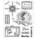 Surtido sellos acrilicos Paris Rome Berlin