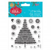 Sello acrilico Folk Christmas - Tree