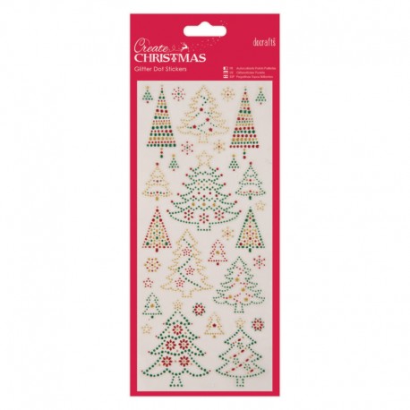 Glitter Dot Stickers - Chirstmas Trees