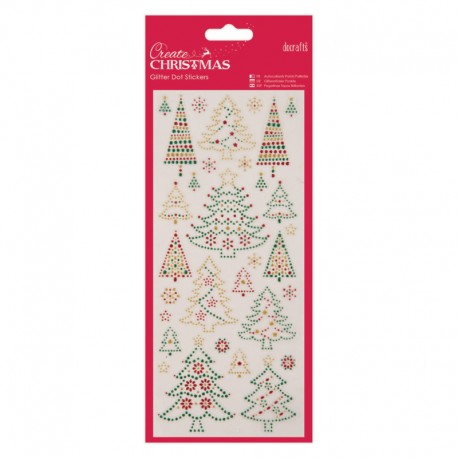 Glitter Dot Stickers - Chirstmas Trees Glitter Dot Stickers - Chirstmas Trees